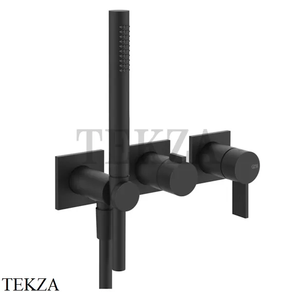 Gessi Inverso RIGATO Смеситель для душа, 2 потока, с гарнитуром, внешняя часть 73536-299, Matte Black