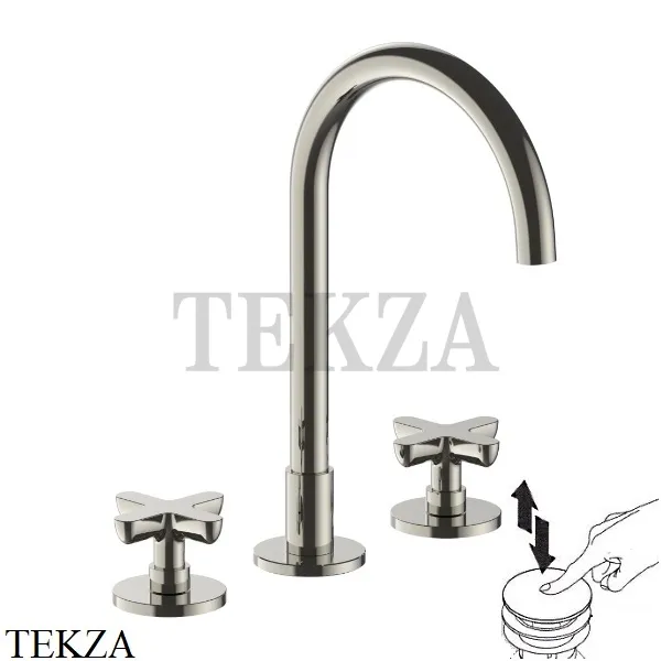 Fantini Icona Classic Смеситель для раковины, с донным клапаном 5395R007, Nickel PVD