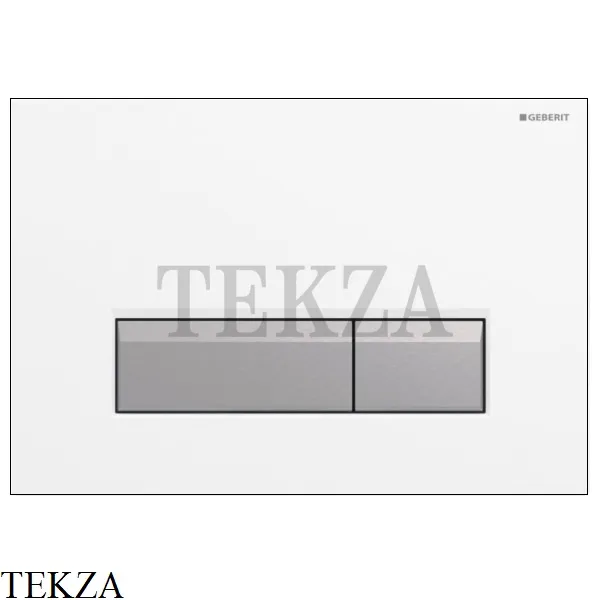 Geberit Sigma40 Клавиша смыва, стекло/алюминий 115.600.SI.1, белый/брашированный