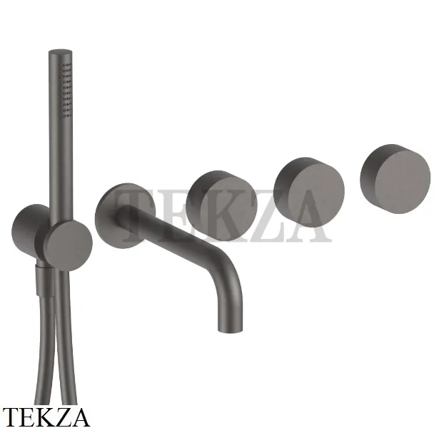 Fantini AF/21 Смеситель для ванны, с гарнитуром, внешняя часть 27P5A819B, Matt Gun Metal PVD
