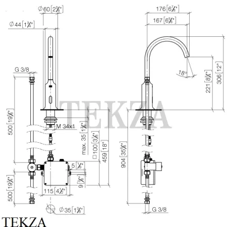 Dornbracht VAIA Смеситель для раковины электронный 44521809-00, хром глянец