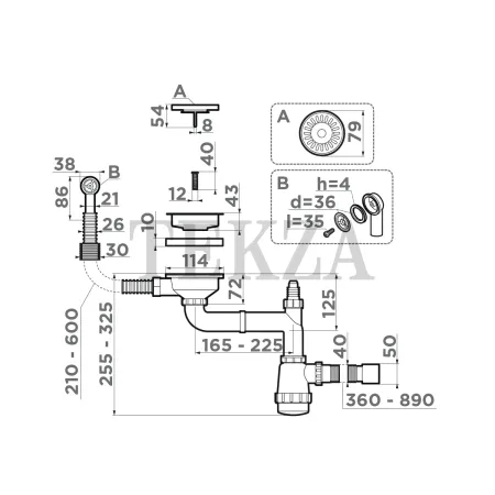 Omoikiri Арматура для одночашевых моек с круглым переливом WK-1CL-R 4956615 античная латунь