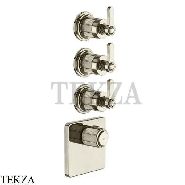 Gessi VENTI20 Термостат для душа, 3 потока, внешняя часть 65206-720, Nickel PVD