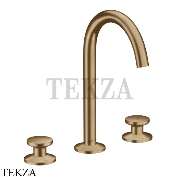 Axor ONE Смеситель для раковины 3 отв. Select 170, гарнитур Push‑Open 48070140, Brushed Bronze