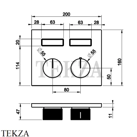 Gessi HI-FI Термостатический смеситель на 2 потока, внешняя часть 63004-299, Black XL