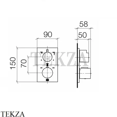 Dornbracht Symetrics xTOOL Термостат для душа, 3 потока, внешняя часть 36427670-00, хром глянец