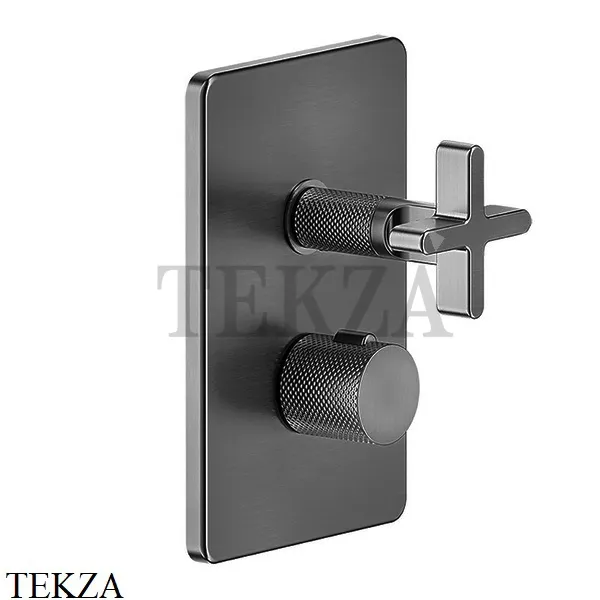 Gessi INCISO SHOWER Термостатический смеситель, 3 потока, внешняя часть 58236-707, Black Metal Brushed