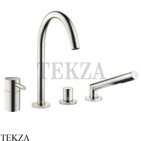 Dornbracht Meta Смеситель для ванны на 3 отверстия с гарнитуром 27632661-06, платина матовая