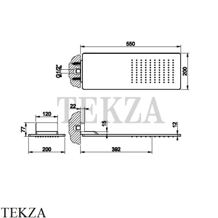 Gessi Rettangolo shower Верхний душ настенного крепления 33095-030, Copper глянец