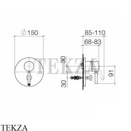 Dornbracht Meta Смеситель для душа с переключателем, внешняя часть 36120660-00, хром глянец