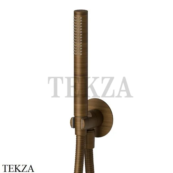 Newform Душевой комплект ручной душ латунь с выводом и держателем 862.47.083, Groove Bronze