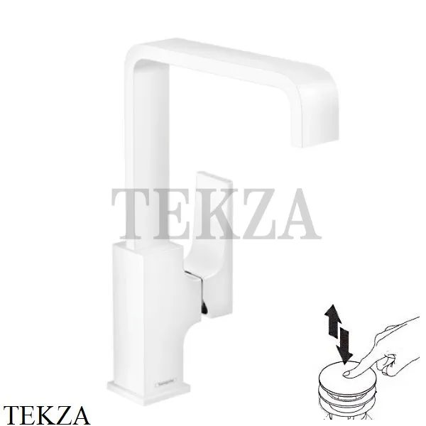 Hansgrohe Metropol Смеситель для раковины 230, с донным клапаном Push-Open 32511700, белый матовый
