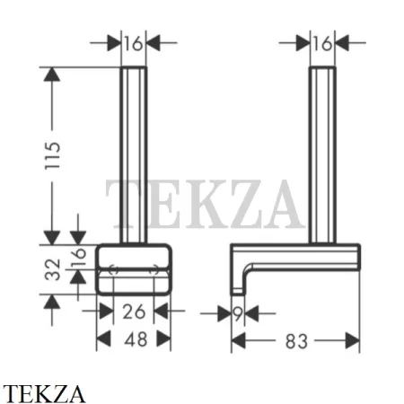 Hansgrohe AddStoris Запасной держатель рулона бумаги 41756000, хром глянец