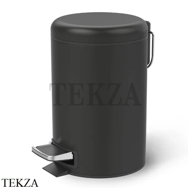 Decor Walther BASIC TE 35 Ведро с крышкой и педалью 0615760, черный матовый