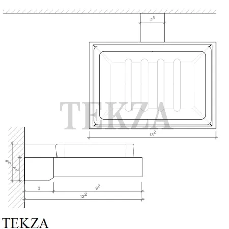 Decor Walther Corner WSS Мыльница настенная, стекло сатин 0561834, никель сатин