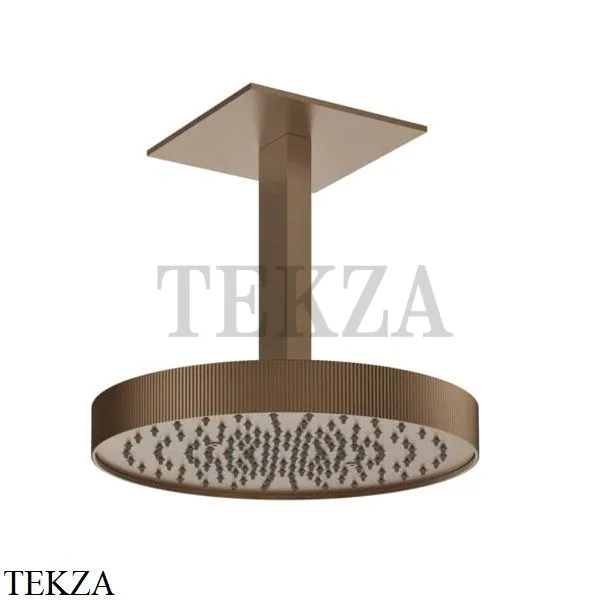 Gessi Inverso RIGATO Верхняя душевая лейка с кронштейном 30 см 63572-708, Copper Br. PVD