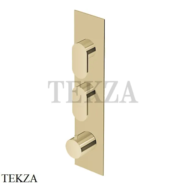 Zucchetti Octo Термостат для душа на 2 потока, внешняя часть ZOC660.P31, brushed british gold PVD