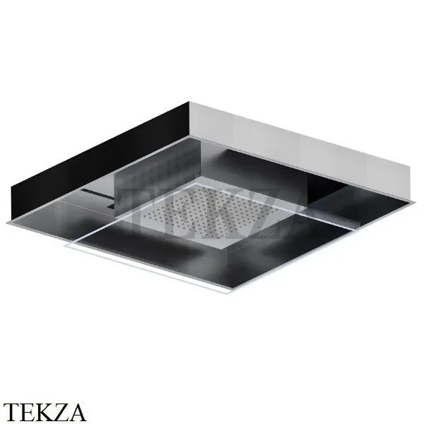 Newform Встроенная душевая лейка, хромотерапия, с кнопкой 688.A6.050, Brushed steel-Titanium satin