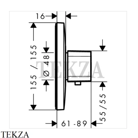 Hansgrohe Ecostat E Highflow Термостат, внешняя часть 15706000, хром глянец