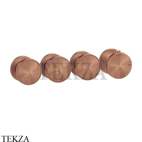 Gessi Origini MATERIC Термостат для душа 3 потока, внешняя часть 66336-708, Copper Brushed