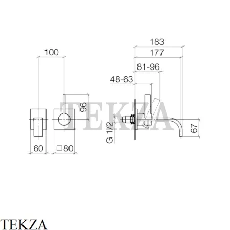 Dornbracht MEM Смеситель для умывальника 17, внешняя часть 36860782-99, Dark Platinum matt