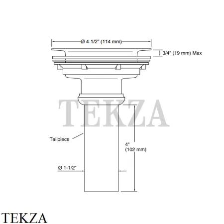 Kohler Донный клапан с решеткой для кухонной мойки K-8813-CP, хром глянец
