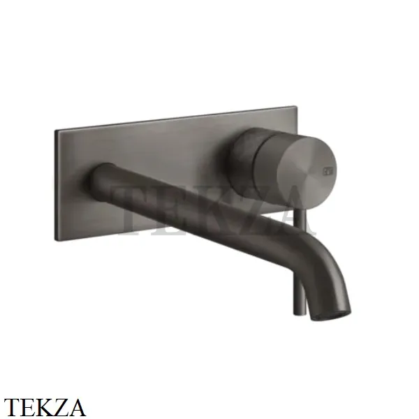 Gessi 316 INTRECCIO Смеситель для раковины на планке длинный, внешняя часть 54190-707, Black Metal Brushed