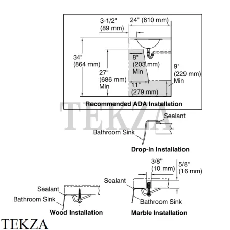 Kohler Bolero Раковина встраиваемая снизу или сверху, без перелива K-2610-SU-NA, сталь глянец