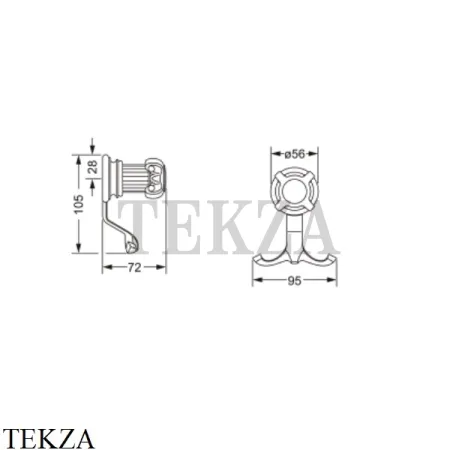 JOERGER APHRODITE Крючок для халата и полотенец 607.00.022.000, хром глянец