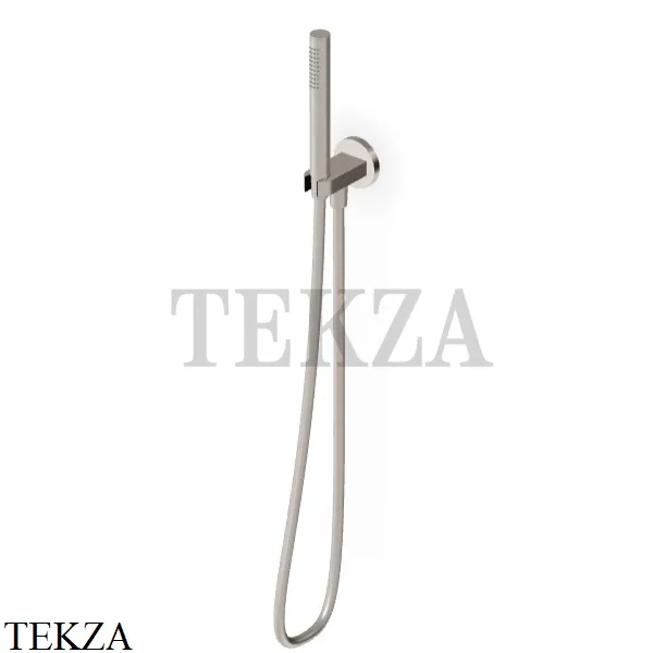 Zucchetti Душевой гарнитур, стержневая латунная лейка 1 режим Z94022.C3, Brushed Nickel