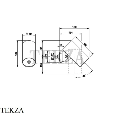 Gessi SPOTWATER Душевая головка настенного крепления, распылитель 57265-299, Black XL
