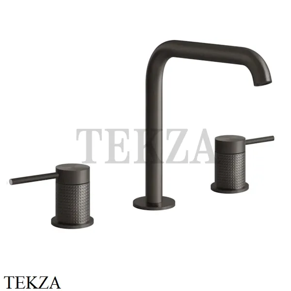 Gessi 316 CESELLO Смеситель для раковины на 3 отв, без сливного гарнитура 54412-707, Black Metal Brushed