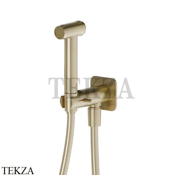 Newform Гидроершик настенный WC с держателем 69644X.59.098, PVD Brushed pale gold