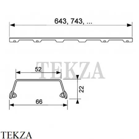 TECEdrainline steel II 70 Панель из нержавеющей стали 600783, сталь матовая