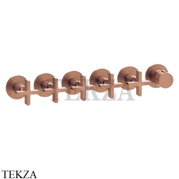 Gessi INCISO SHOWER Термостатический смеситель, 5 потоков, внешняя часть 58440-030, Copper глянец