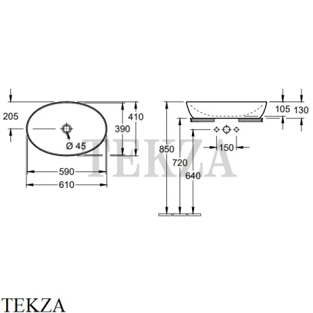 Villeroy & Boch ARTIS Раковина накладная, без перелива 419861R1, белый глянец ceramicplus