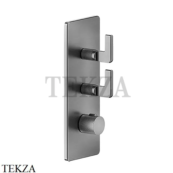 Gessi INCISO WELLNESS Термостат 2 выхода, внешняя часть 58204-707, Black Metal Brushed