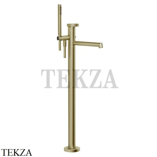 Gessi ANELLO Смеситель для ванны напольный, с гарнитуром 63328-727, Brushed Brass