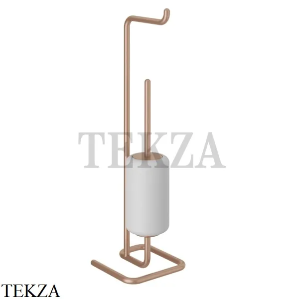 Gessi Goccia Стойка с держателем для туалетной бумаги и ершиком 38067-125, Copper Brushed
