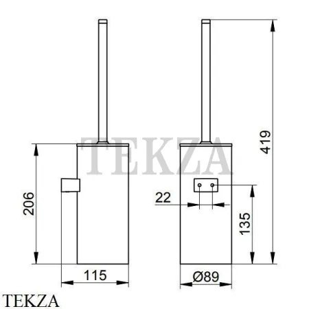 Keuco Collection Moll Ершик подвесной антрацит 12769350100, титан чёрный шлифованный