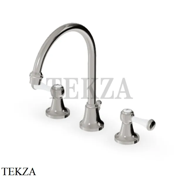 Zucchetti Agora Classic Смеситель для раковины с донным клапаном ZAM406.C8, nickel глянец