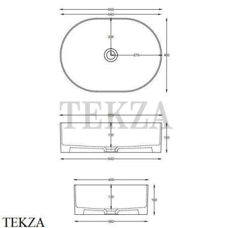Cielo Theo Oval Раковина накладная, овал, без перелива THLAO OL, Oltremare