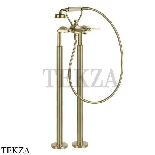 Gessi VENTI20 Смеситель для ванны напольный с гарнитуром 65128-727, Brushed Brass