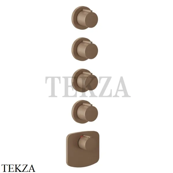 Gessi Ingranaggio-Anello Термостат для душа, 4 потока, внешняя часть 43238-708, Copper Brushed