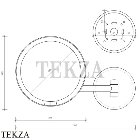 Decor Walther Round Just Look WR Косметическое зеркало, 5х увел. Kelvin 6000, от батарейки, черный матовый