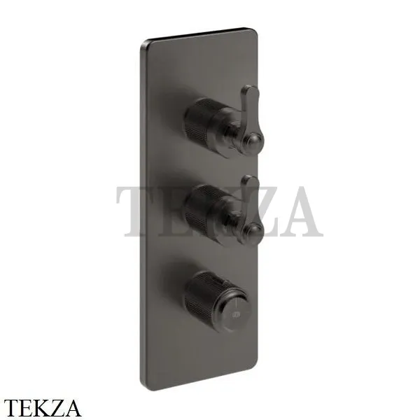 Gessi VENTI20 Термостат для душа, 2 поток, внешняя часть 65200-707, Black Metal Br. PVD