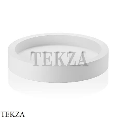 Decor Walther Stone White SA Настольная мыльница без вкладыша со стоком 0973450, белый матовый-хром глянец