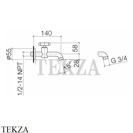 Dornbracht TARA Кран настенный для холодной воды 30010892-00, хром глянец