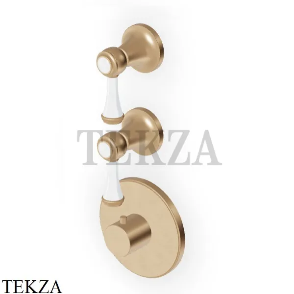 Zucchetti Agora Classic Термостат для душа, 2 выхода, внешняя часть ZAM660.P31, brushed british gold PVD