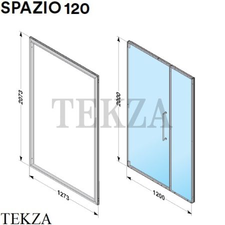 Effegibi SPAZIO 120 Дверь распашная реверсивная для хаммам HA60050079